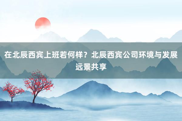 在北辰西宾上班若何样？北辰西宾公司环境与发展远景共享