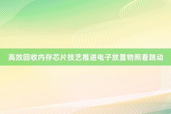 高效回收内存芯片技艺推进电子放置物照看跳动