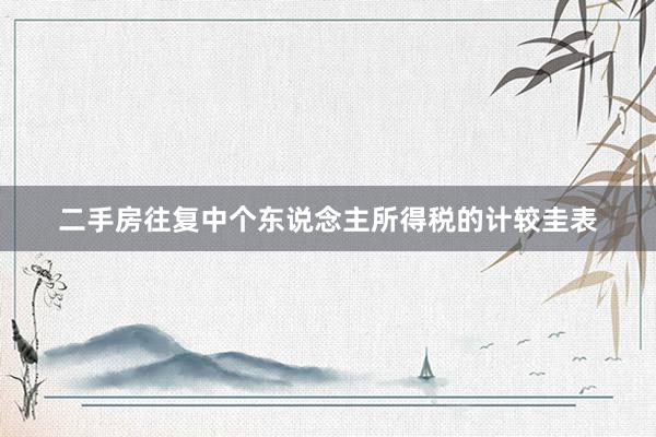 二手房往复中个东说念主所得税的计较圭表